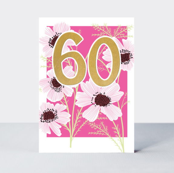 60th Pink Birthday Card