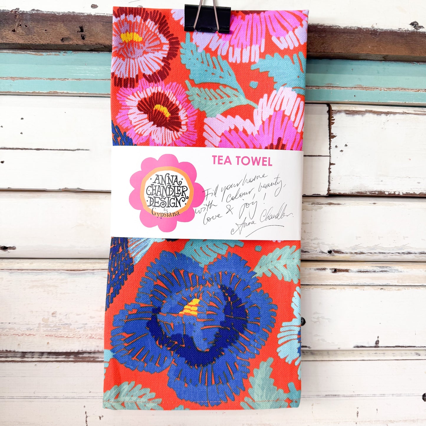 Anna Chandler Design - Tea Towel - Birds & Roses