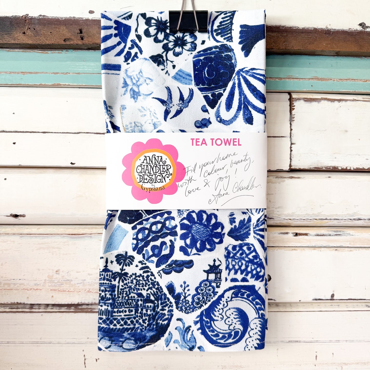 Anna Chandler Design - Tea Towel - Blue Mosaic