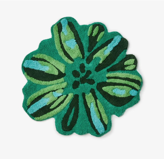 Bonnie & Neil - Meadow Green Bath Mat. Large green bathmat in the shape of a flower