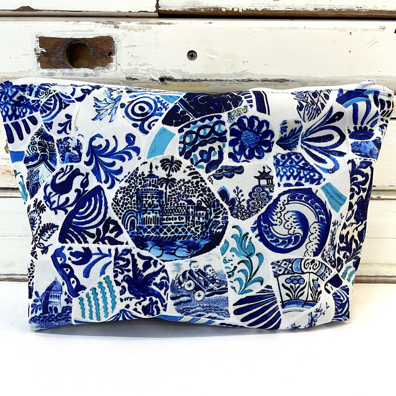 Canvas Make Up Bag - Blue Mosaic