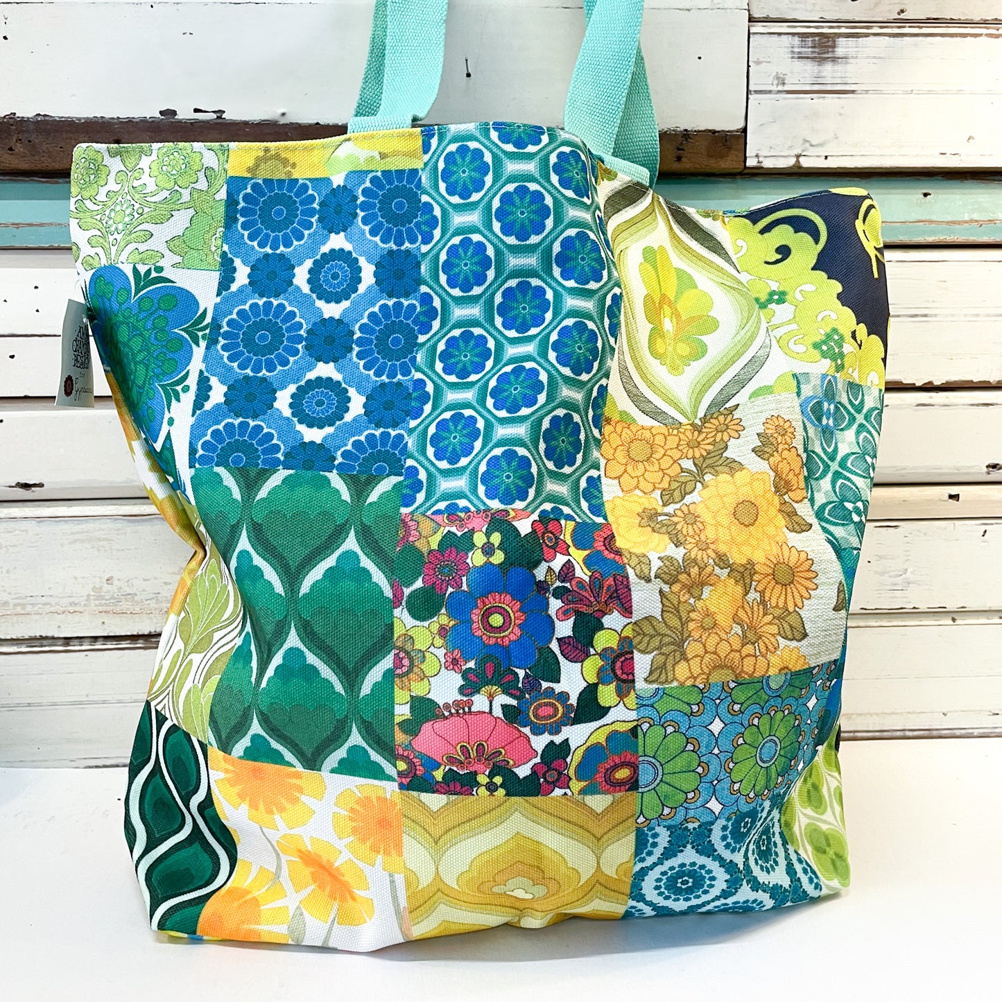 Canvas Shopping Bag - 70's Green