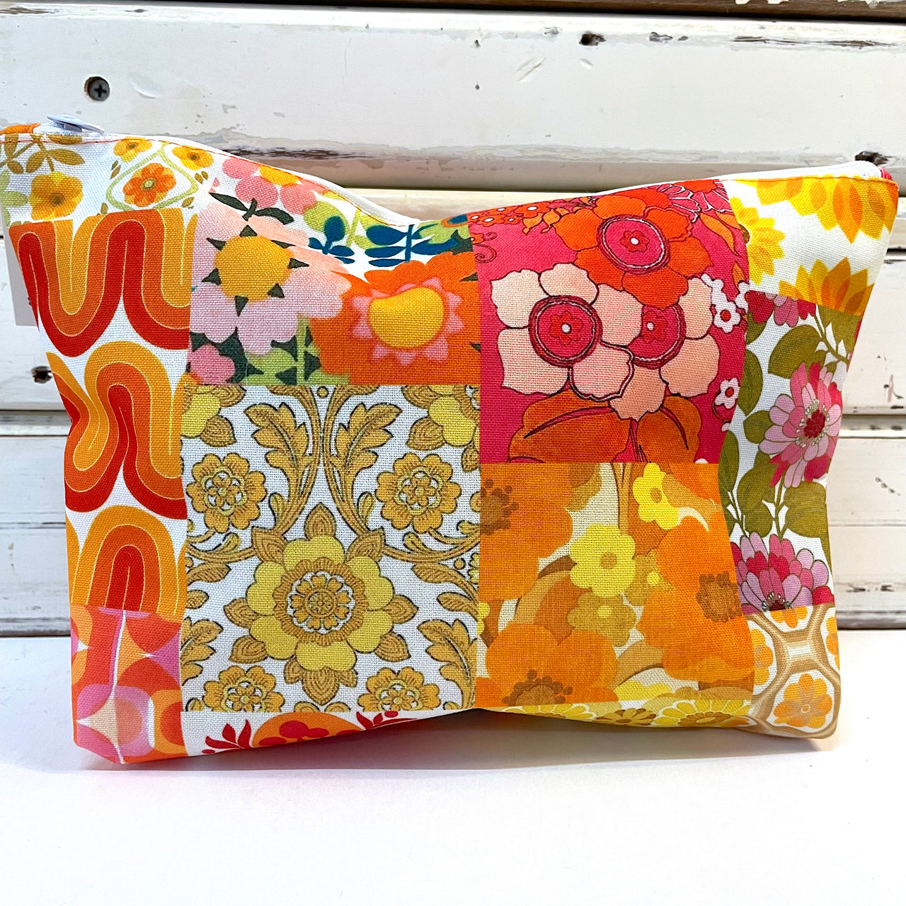 Canvas Make Up Bag - 70's Orange
