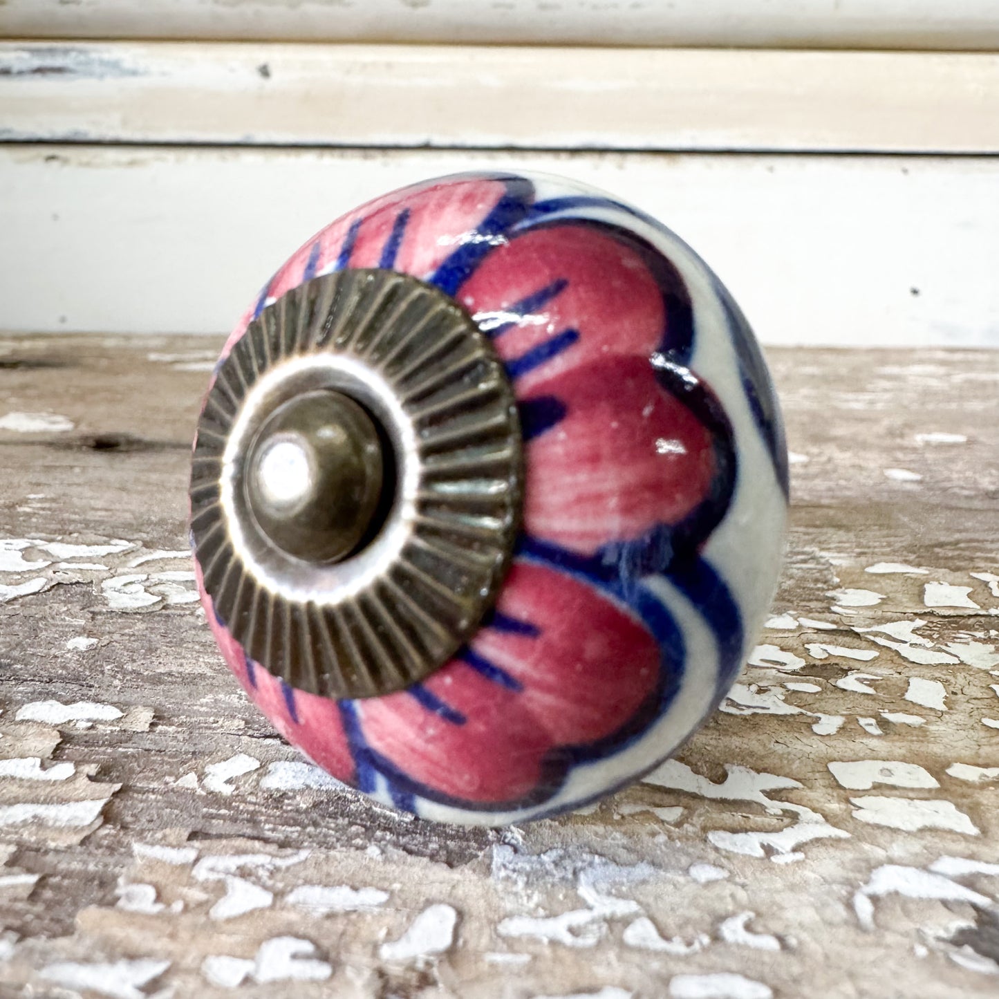 Plum Flower Ceramic Doorknob