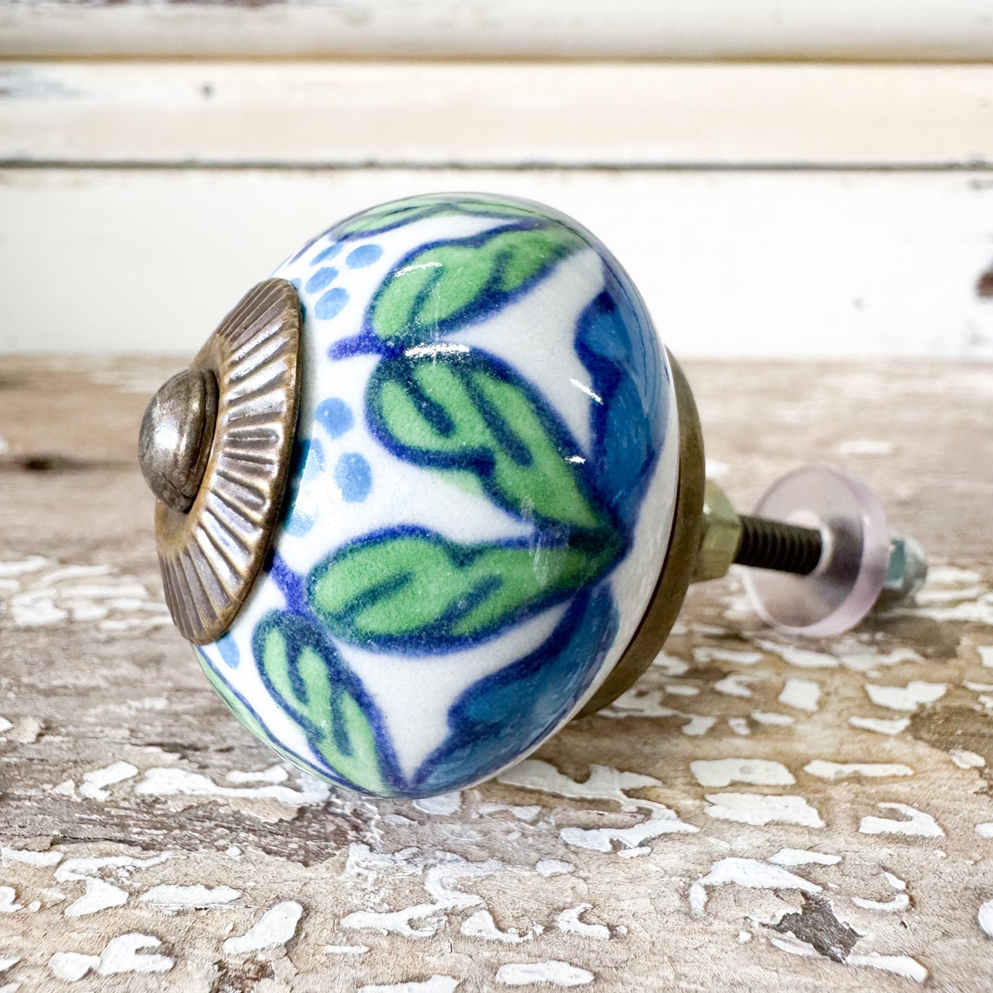 Green Seedling Ceramic Doorknob