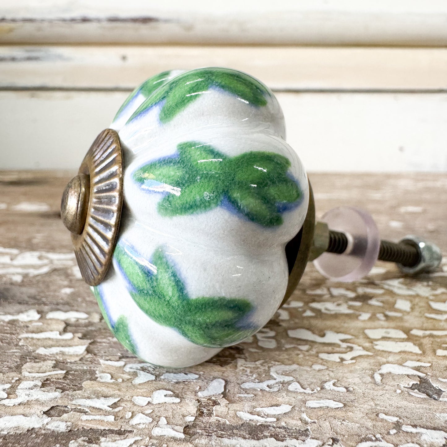 Green Shoots Ceramic Doorknob