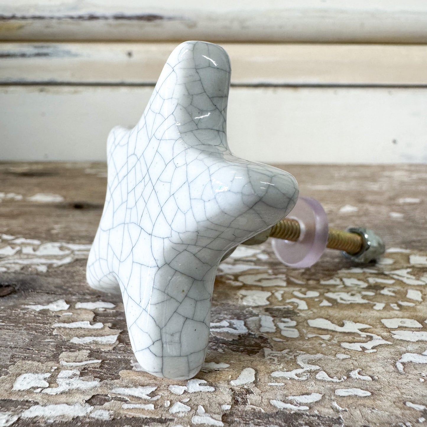 White Star Ceramic Doorknob