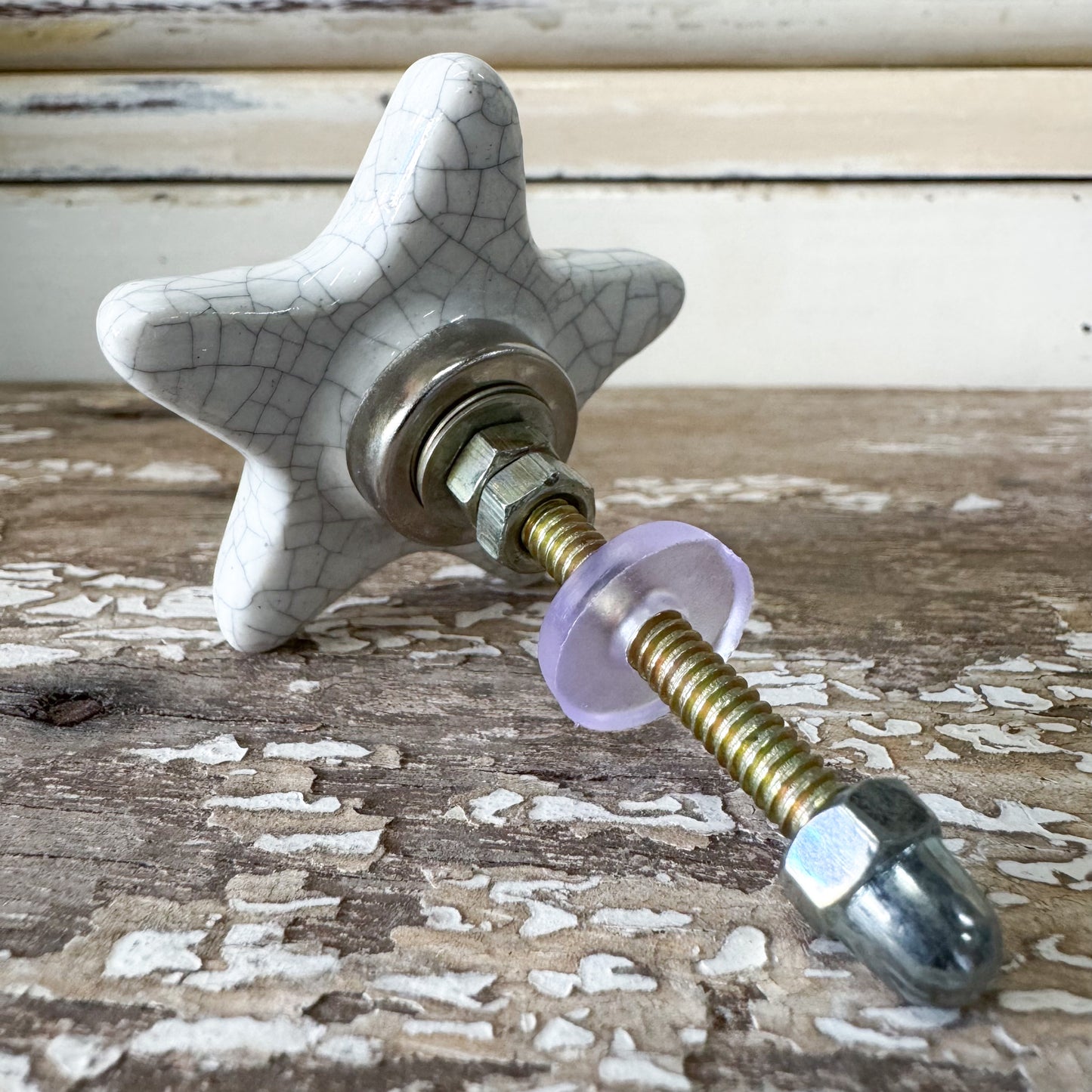 White Star Ceramic Doorknob