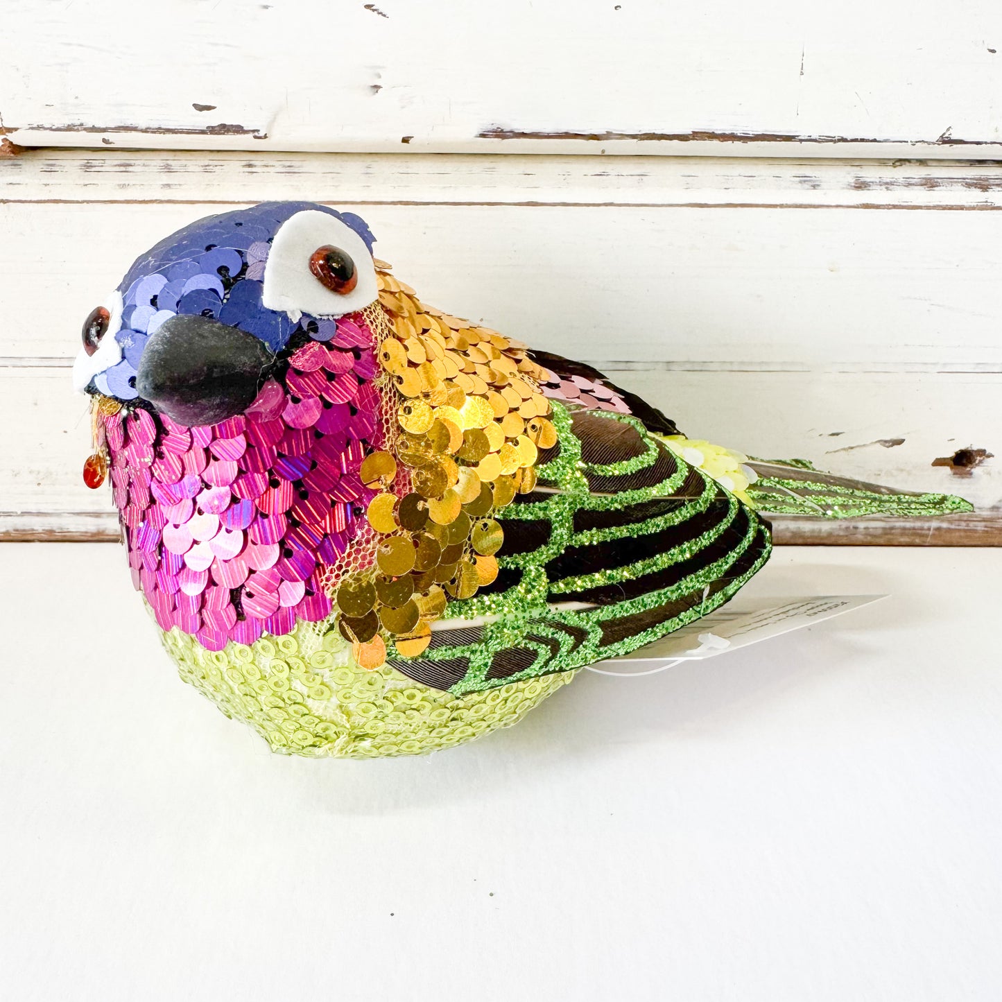 Jasper Gold Sequin Bird - Clip On