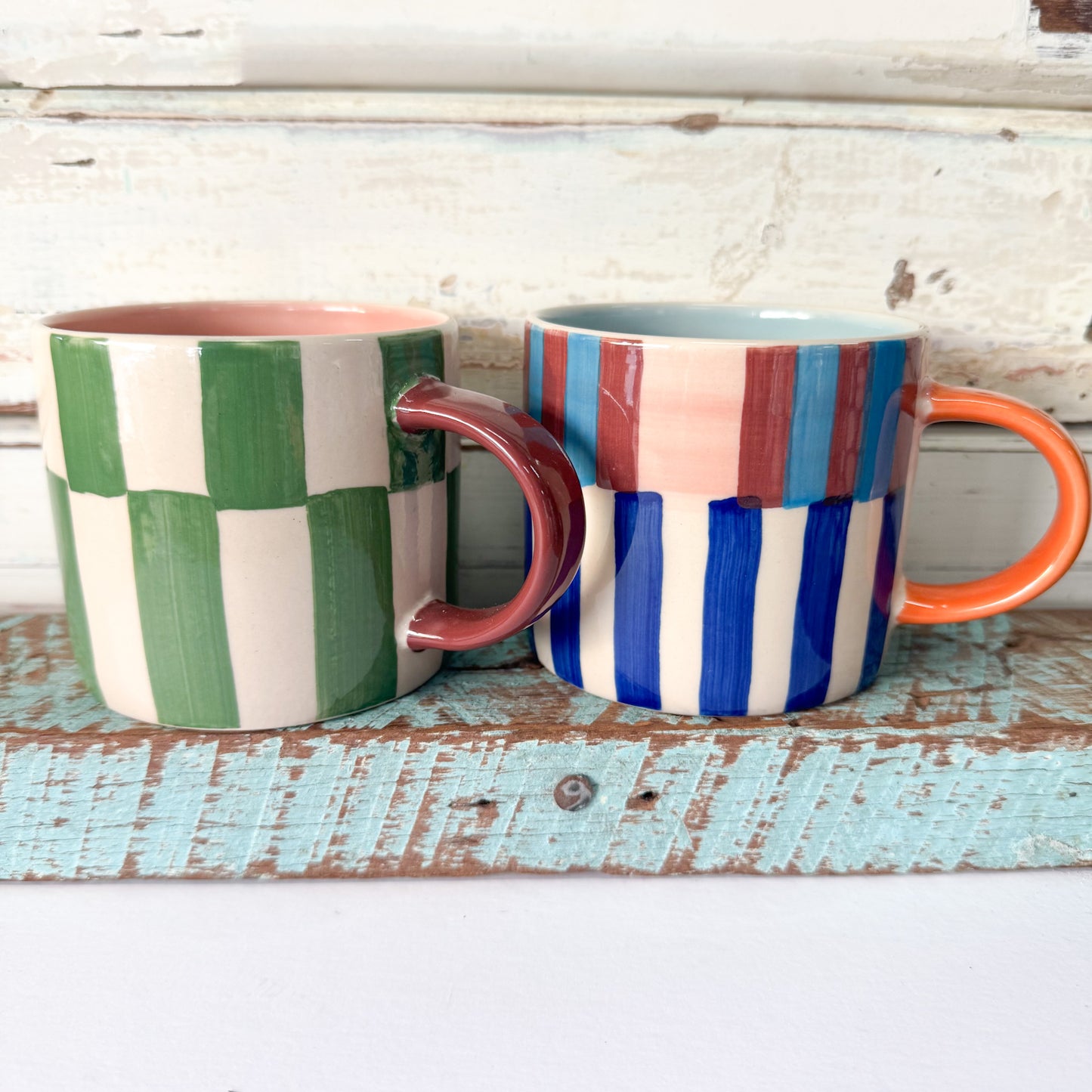 Bloomie Green Stripe Mug