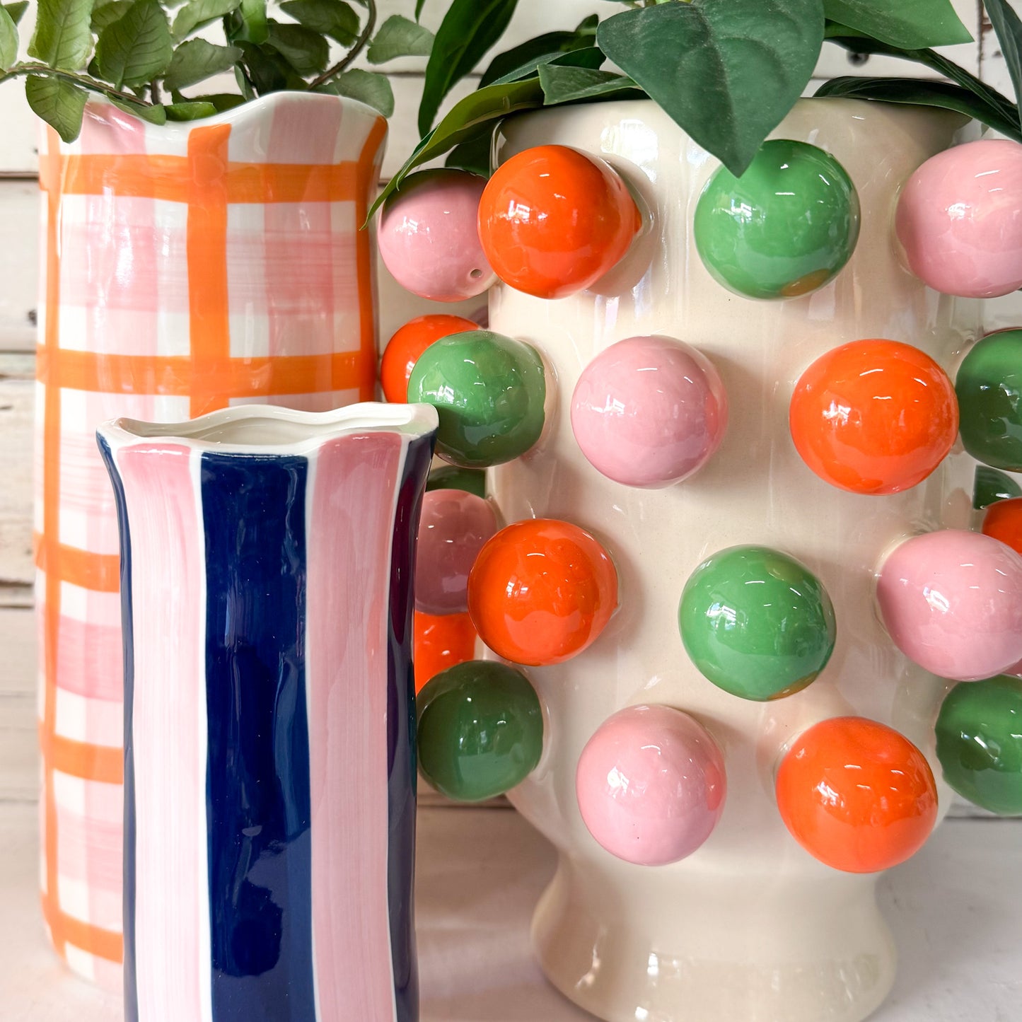 Bubble Vase - Pink, Green & Orange