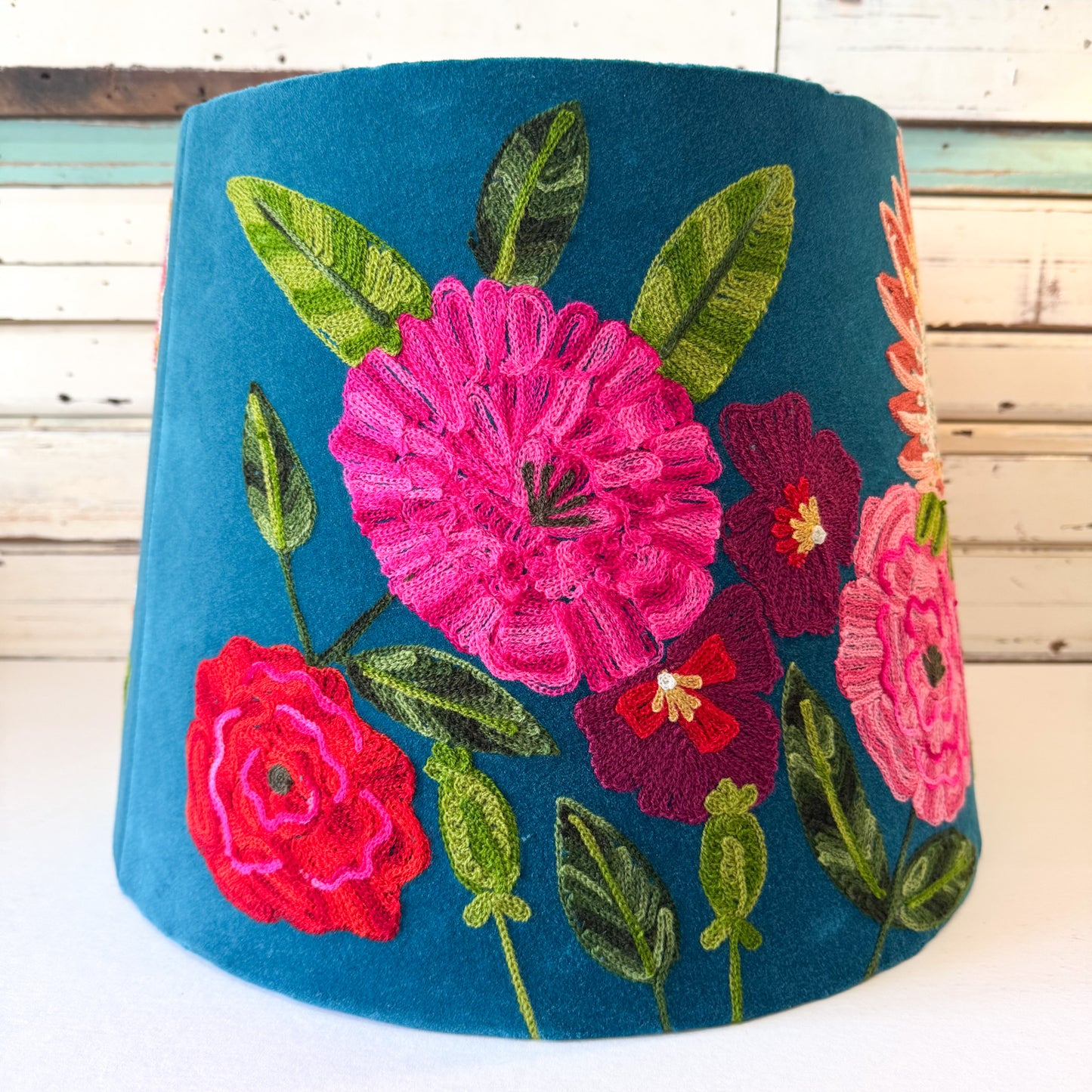 Tropical Garden Teal Tapered Shade