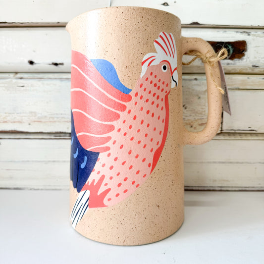 JONES AND CO CERAMIC JUG WITH BIRD DESIGN