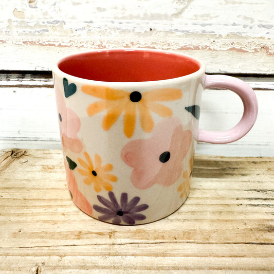 JONES AND CO CERAMIC ESPRESSO CUP WITH FLOWERS