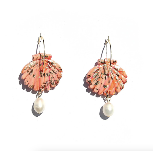 KINGSTON JEWELLERY Coral COLOURED Shells Earrings