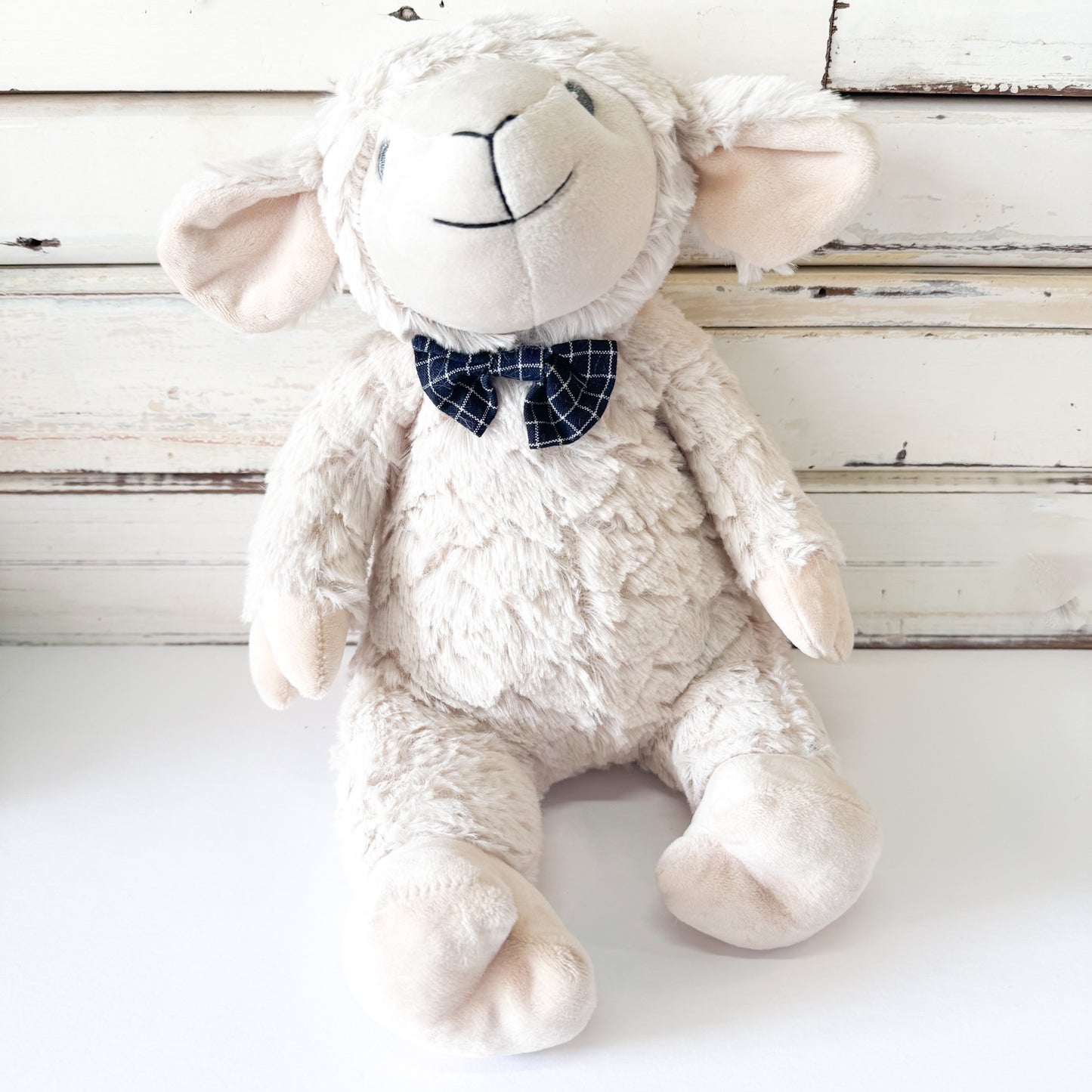 Lily & George - Liam The Lamb. Plush lamb toy with a bow tie