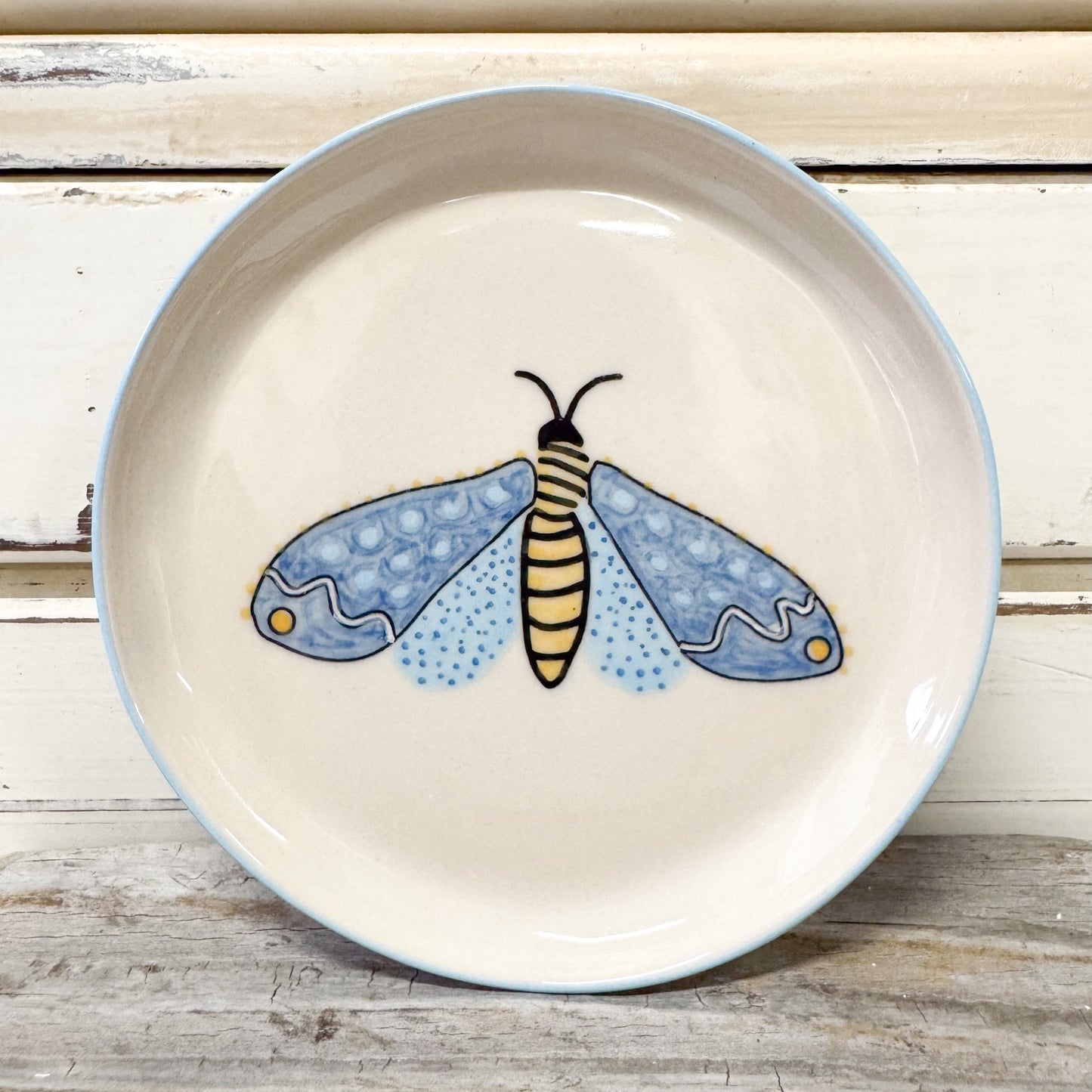 Jones & co ceramic small tray with moth design