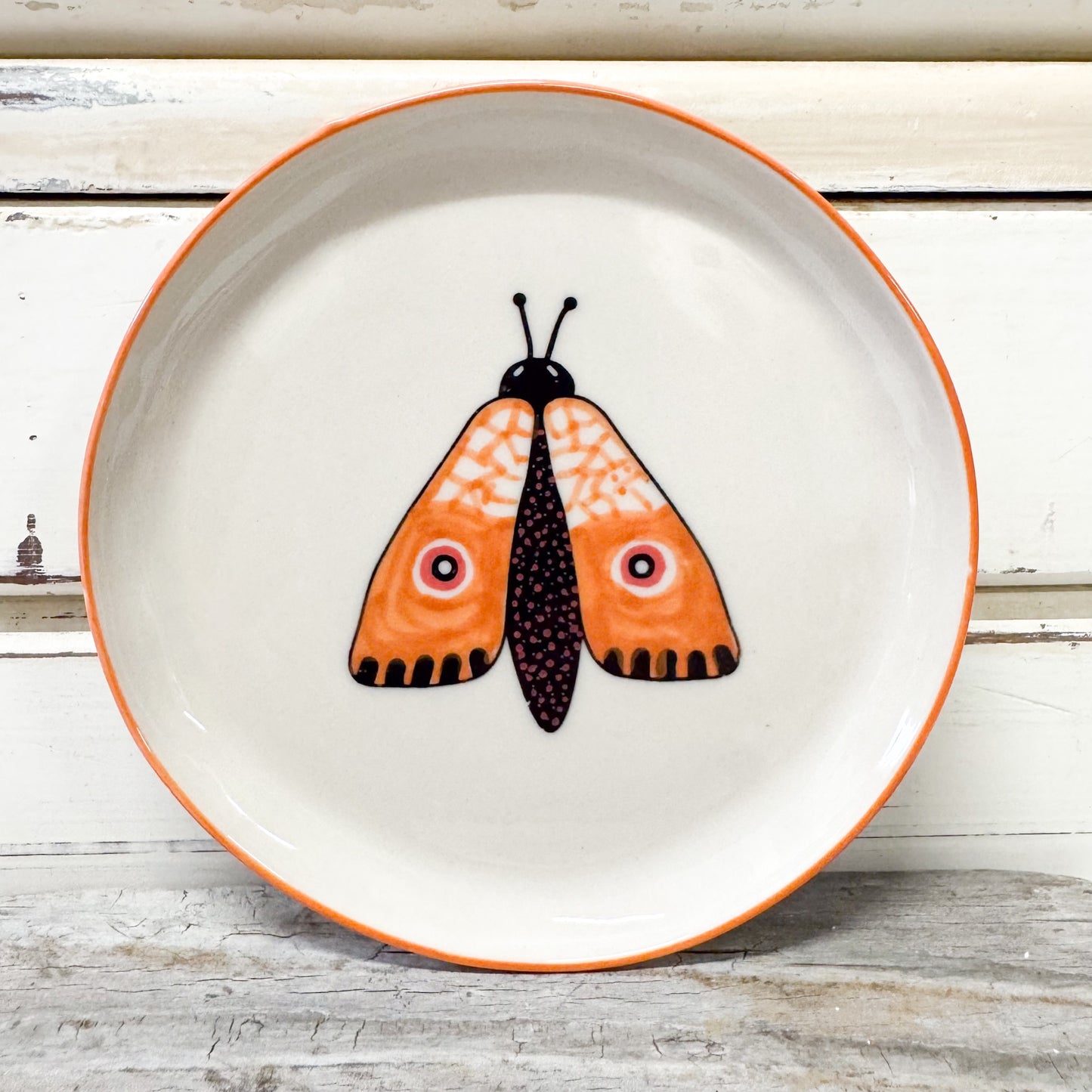 Jones & co ceramic small tray with moth design
