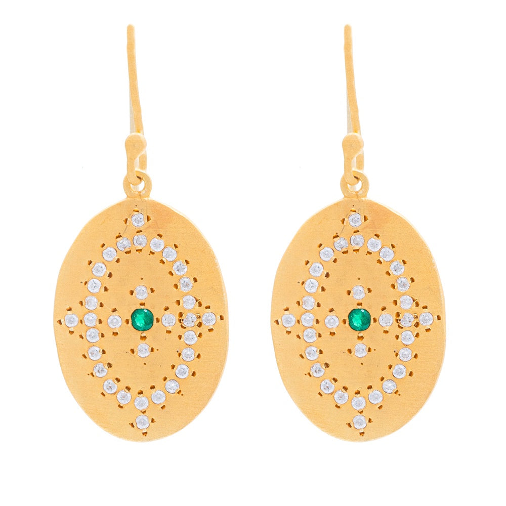 Green Zircon Rosa Earrings