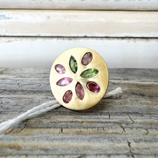 RUBYTEVA Tourmaline Flower Ring