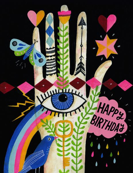 Rainbow Hand Card birthday