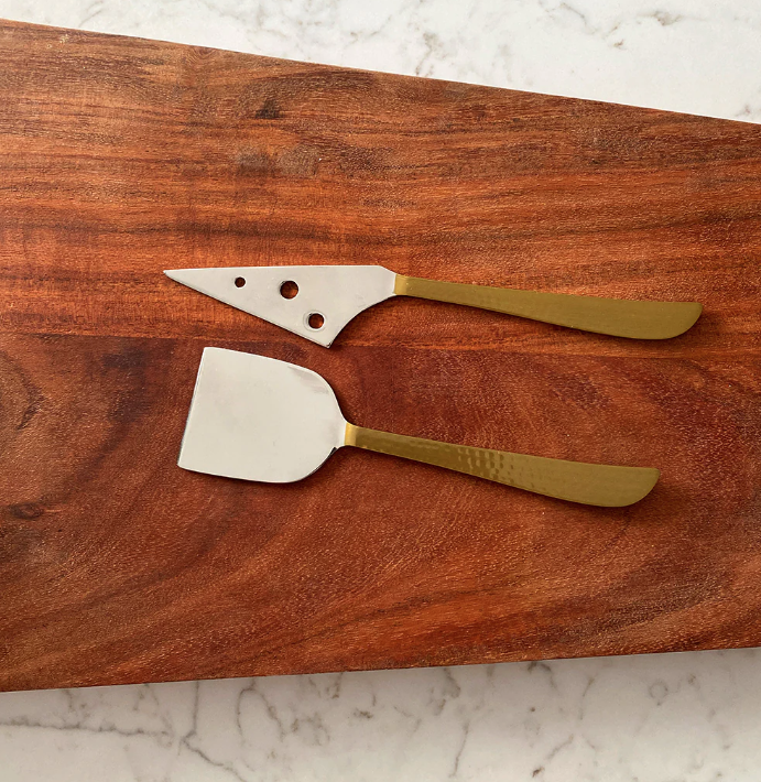Brushed Brass Cheese Knives