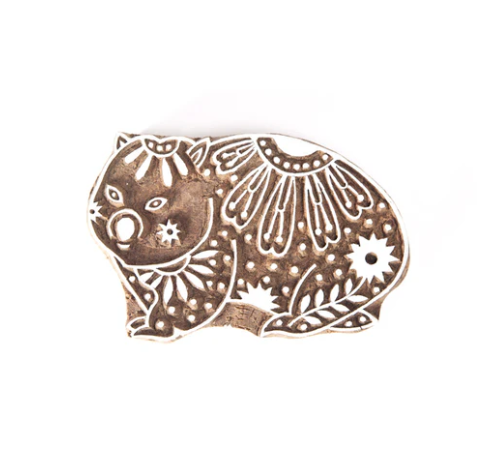 Wombat Wood Print Block