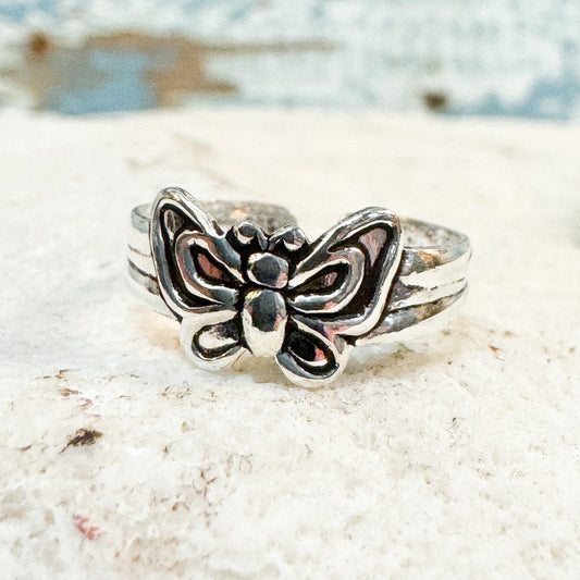 The Brightside Store - Butterfly Toe Ring Silver butterfly