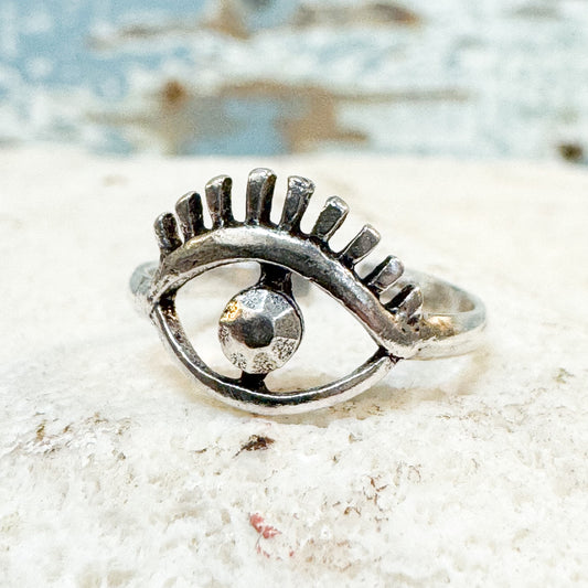 Silver eye-shaped toe ring - The Brightside Store - Evil Eye Toe Ring
