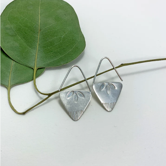 VIA SMITH Sterling Silver Triangular Hook Earring