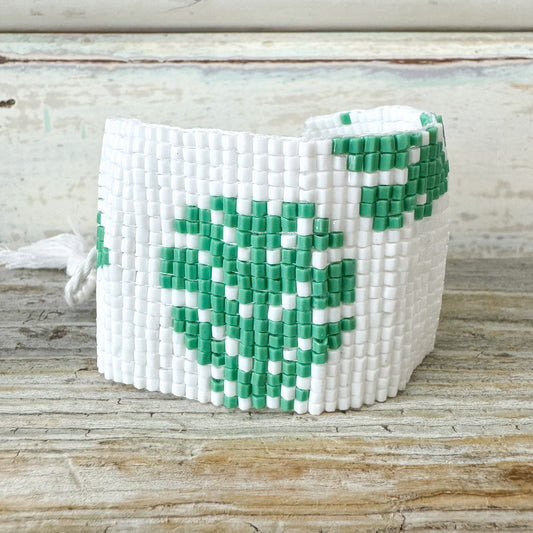 ZODA Woven Leaf Bracelet - White