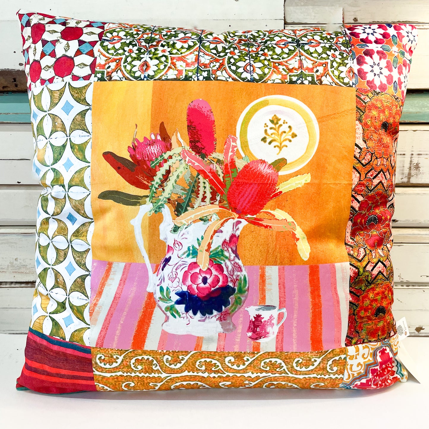 anna chandler Wildflower Orange Cushion 50cm