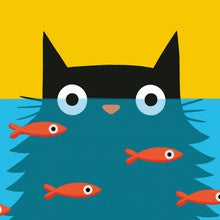 Cat and Goldfish Card
