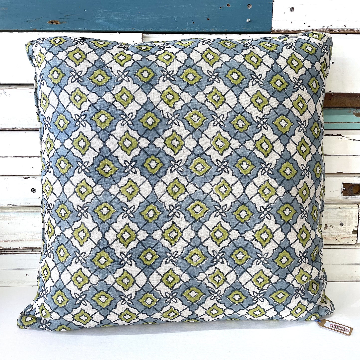 Diamond Cushion - Olive/Grey