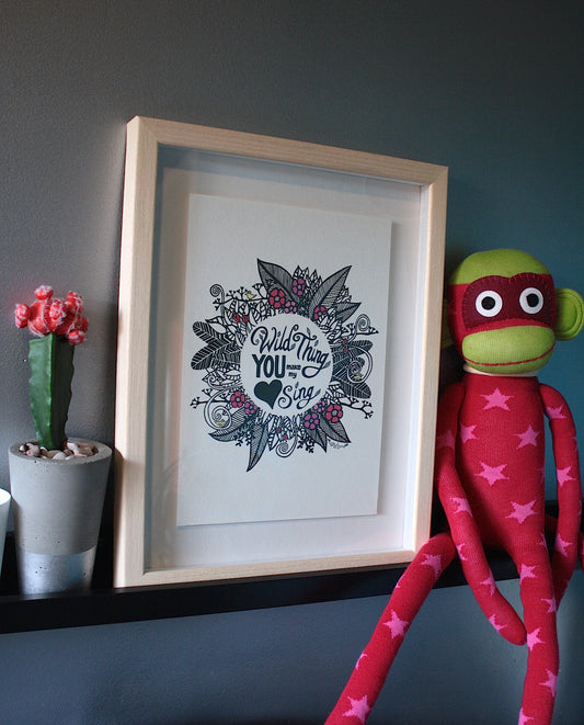Wild Thing Mandala Print - A4 Shadow Framed
