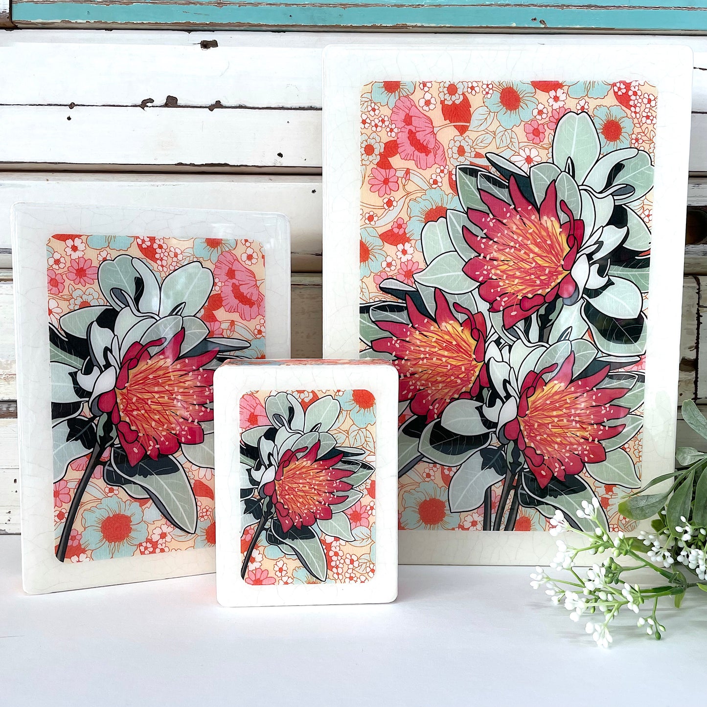 Mini Woodblock - Murchison Rose