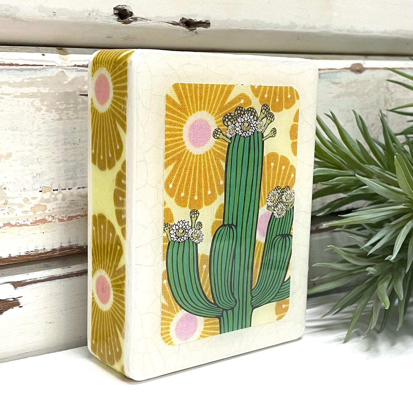 Mini Woodblock - Saguaro