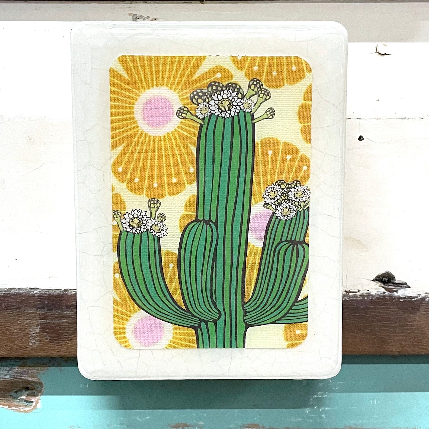 Mini Woodblock - Saguaro