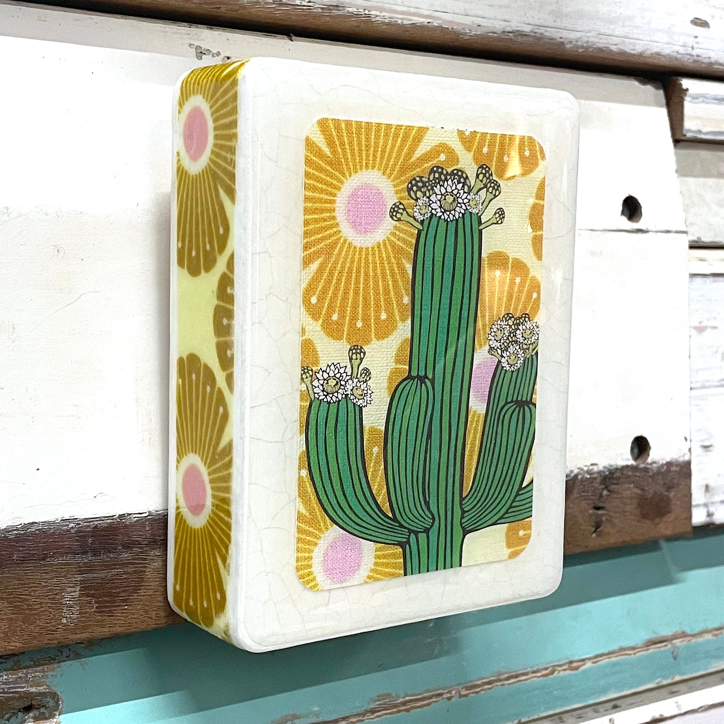 Mini Woodblock - Saguaro