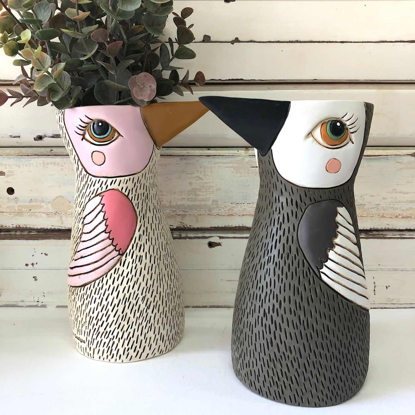 Brown Bird Watering Can/Vase