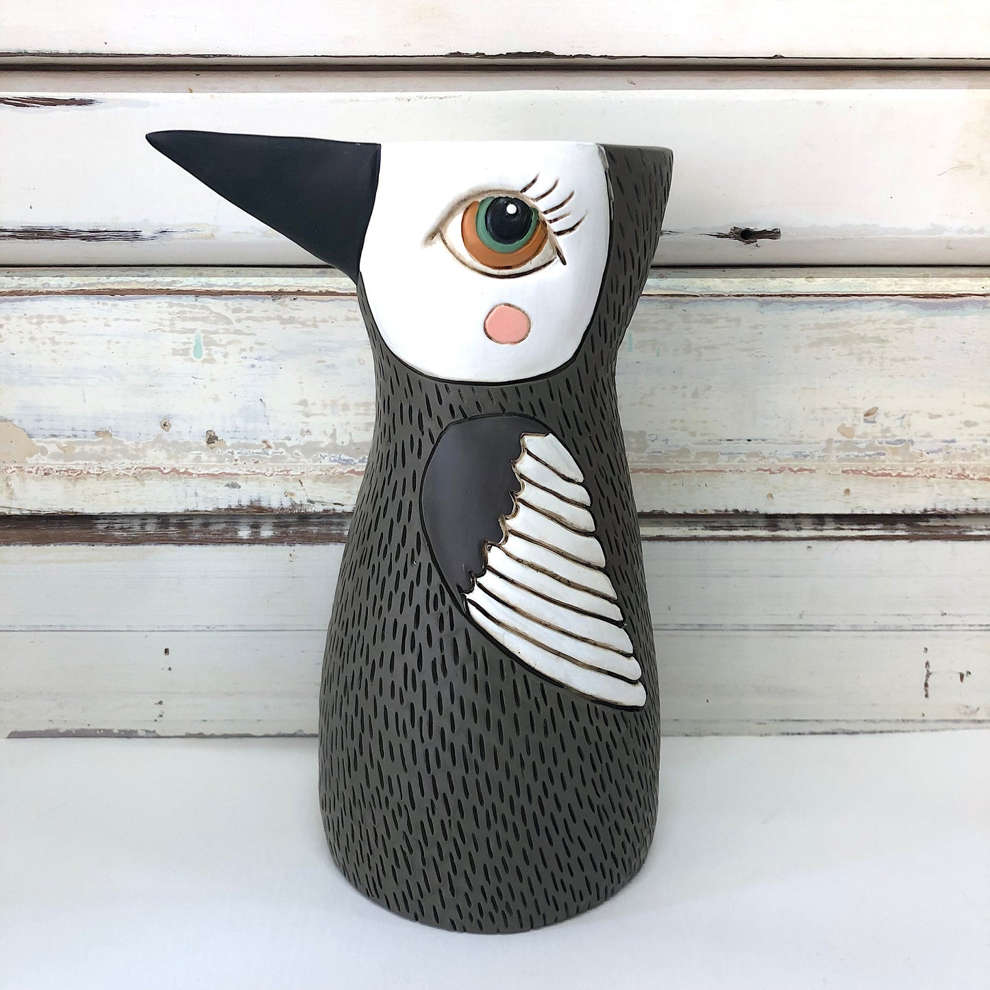 Brown Bird Watering Can/Vase