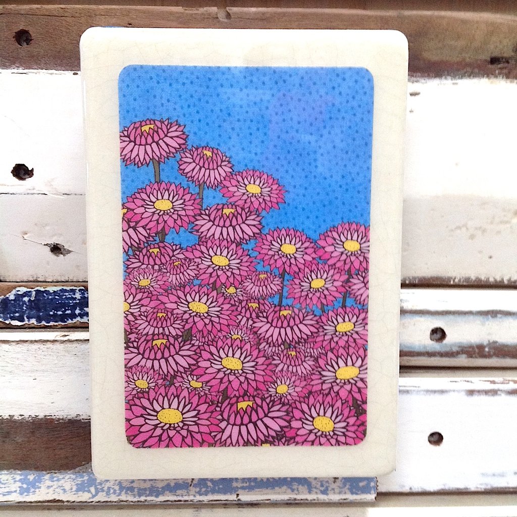 Medi Woodblock - Pink Everlasting