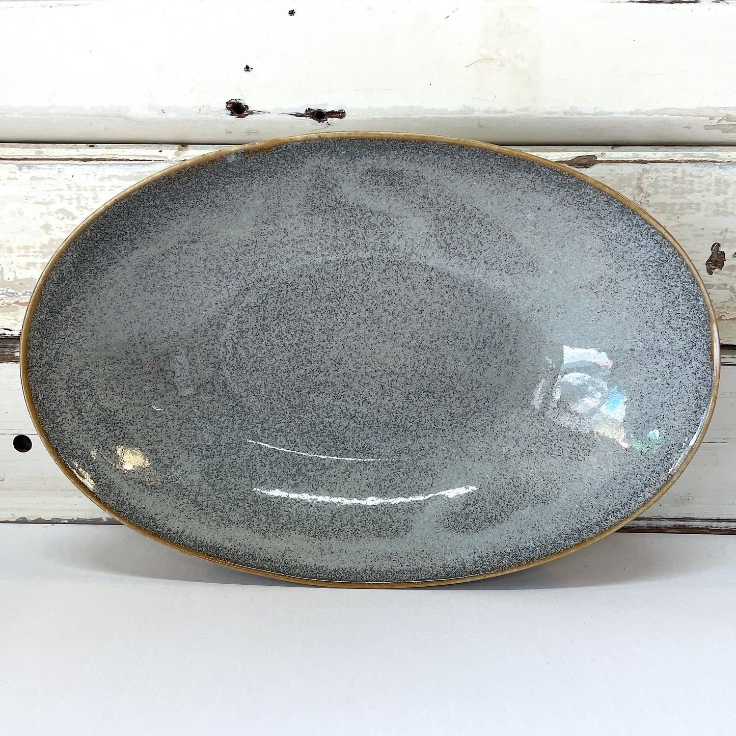 Wabisabi Pearl Blue Long Oval Bowl