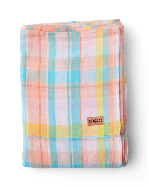 Paradise Tartan Linen Flat Sheet