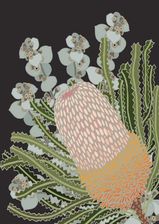 Charcoal Banksia Beauty Art Print