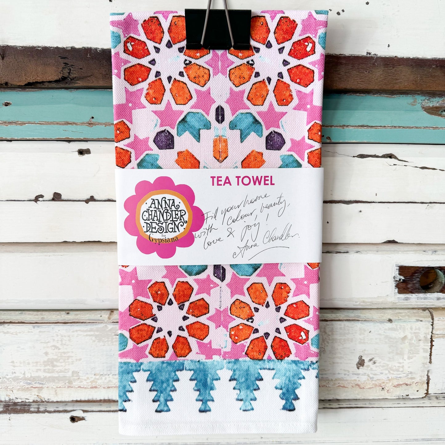 ANNA CHANDLER DESIGN Tea Towel - Morocco Pink
