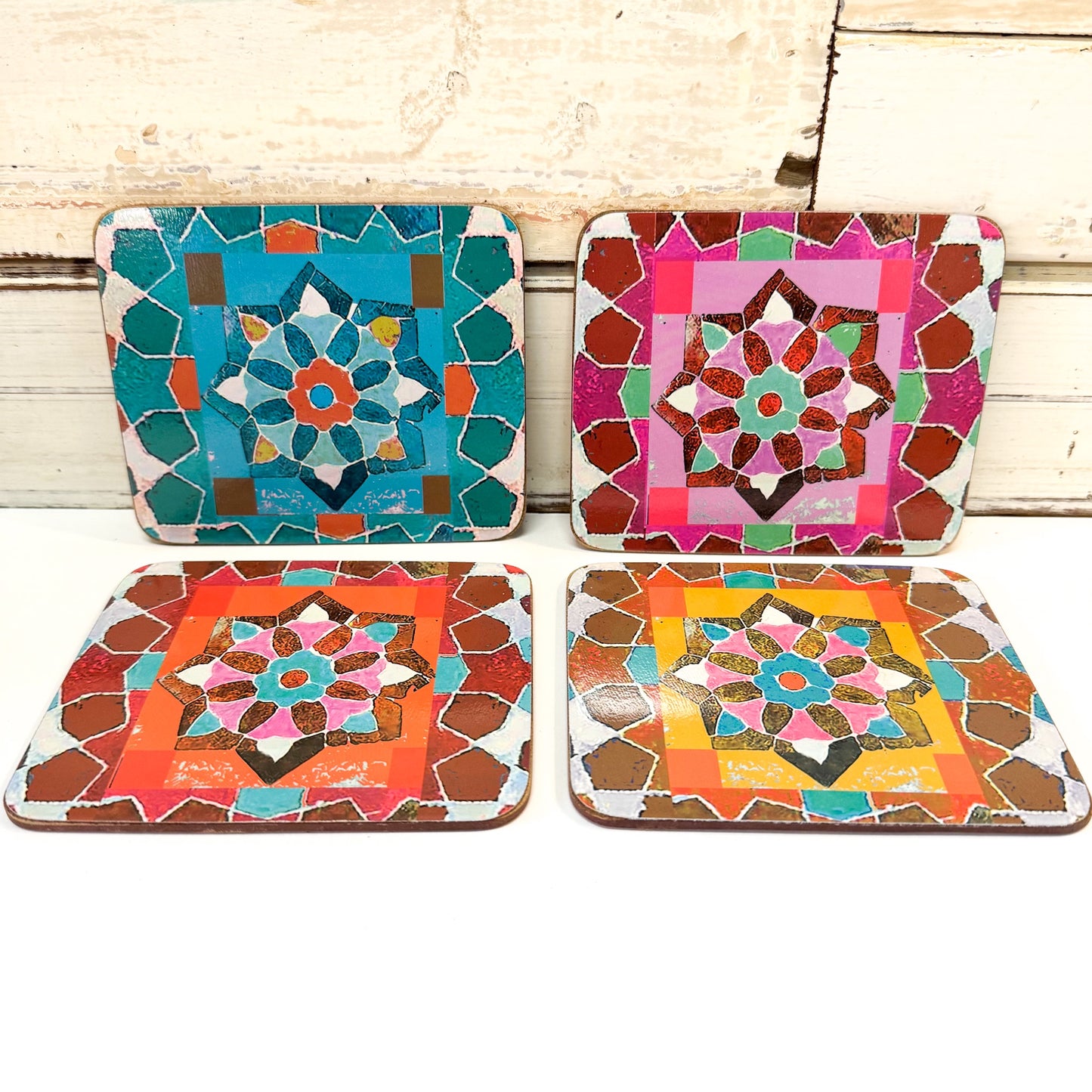 Four colorful mosaic coasters o
Anna Chandler Design - Coaster Set 4 - Wildflowers