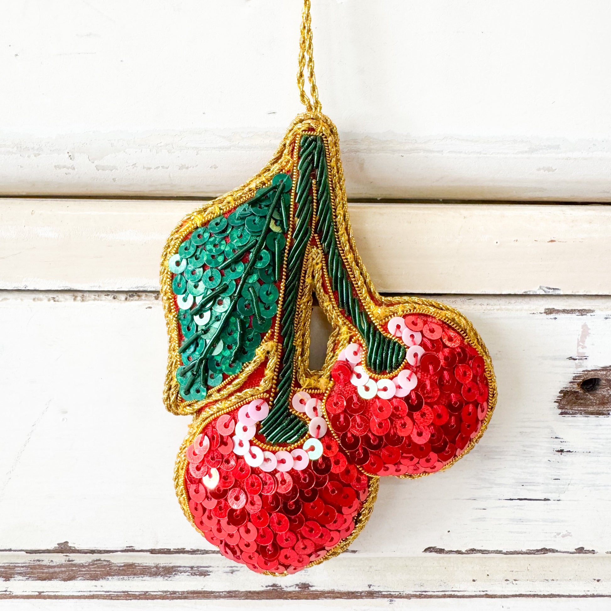 Sequined cherry ornament - Christmas Decorations - Cherrylicious Sequin Decoration
