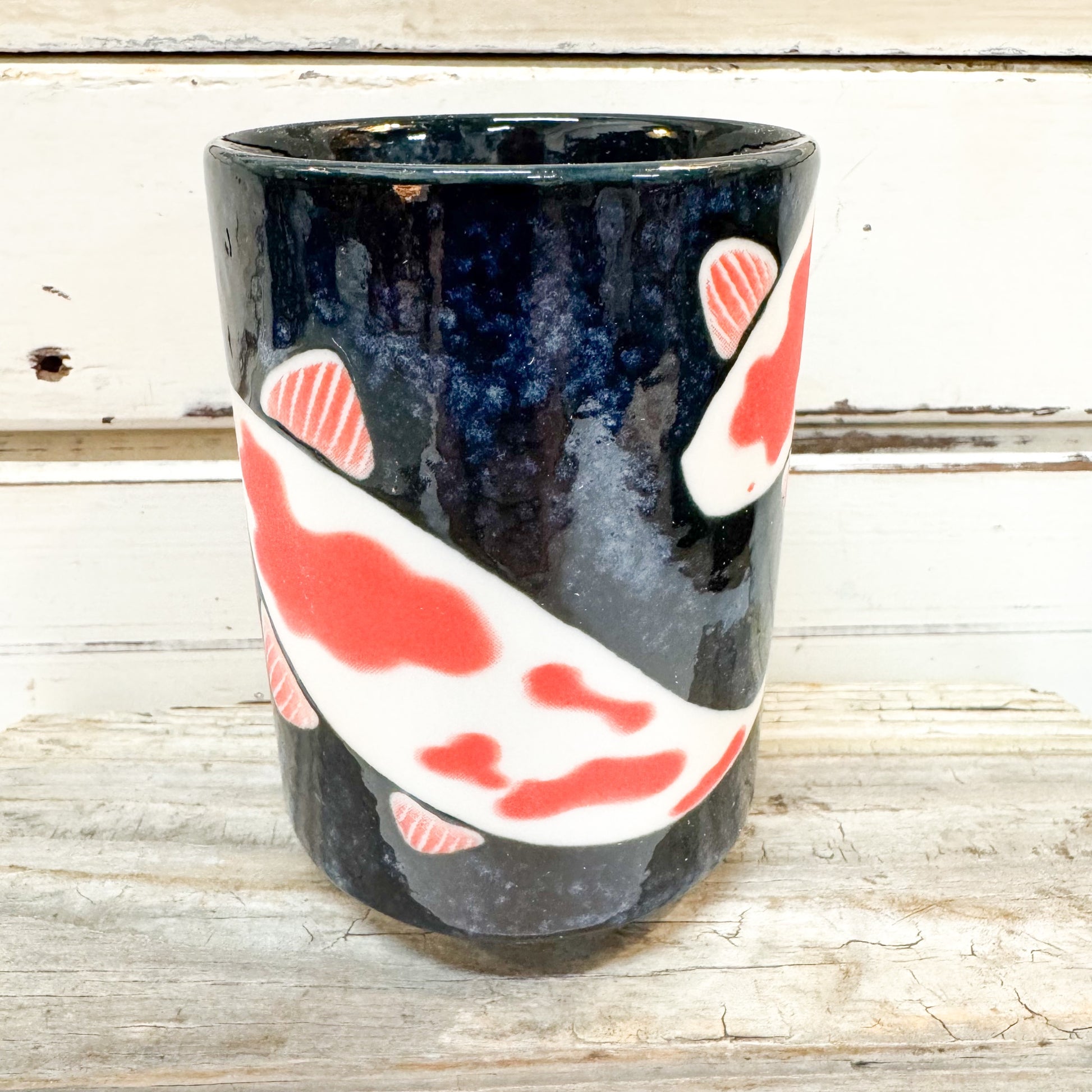 Ceramic cup with fish design - Concept Japan - Aizome Koi Carp Tea Cup