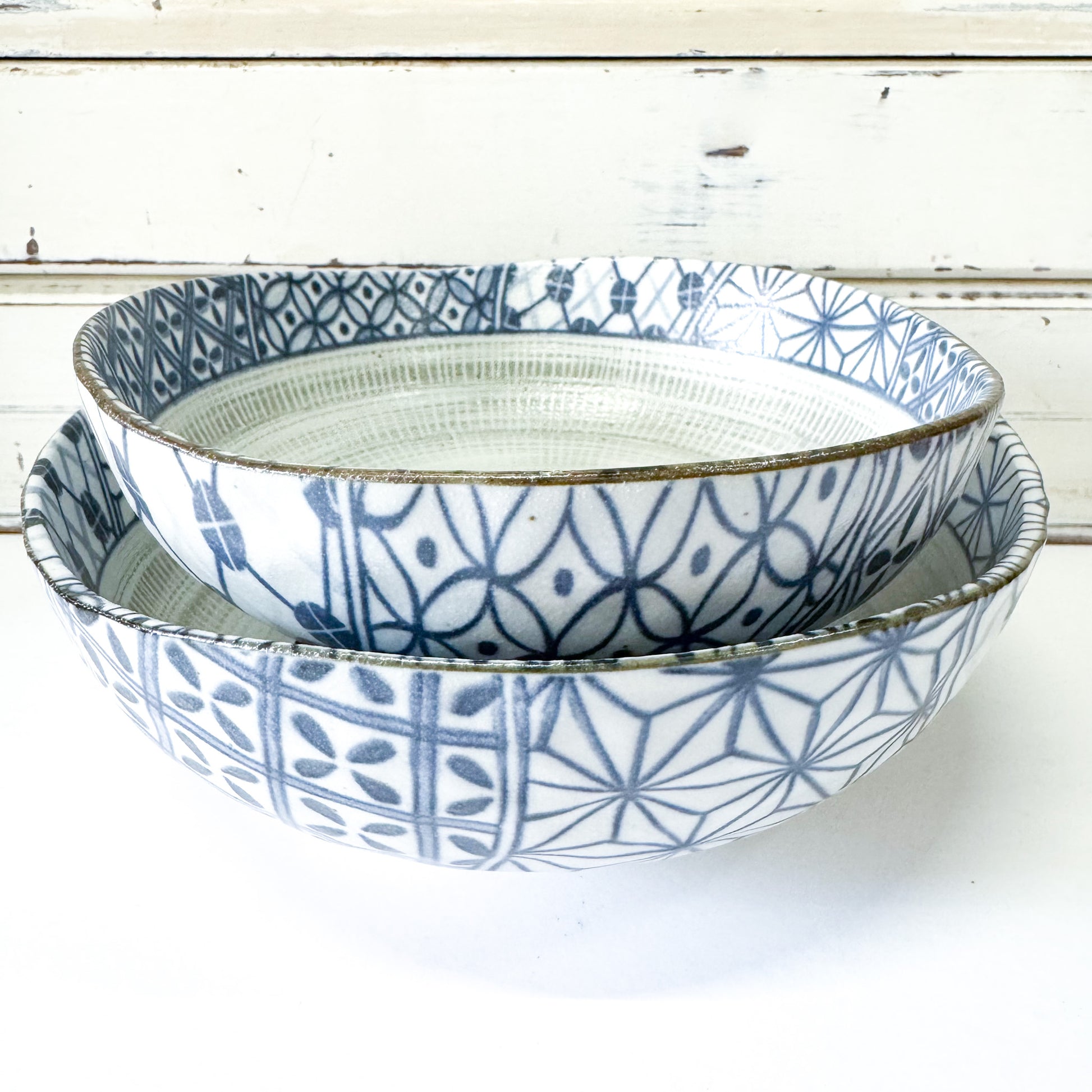 Concept Japan - Fuchi Shonzui Set of 2 Bowls - blue and white ceramic bowls